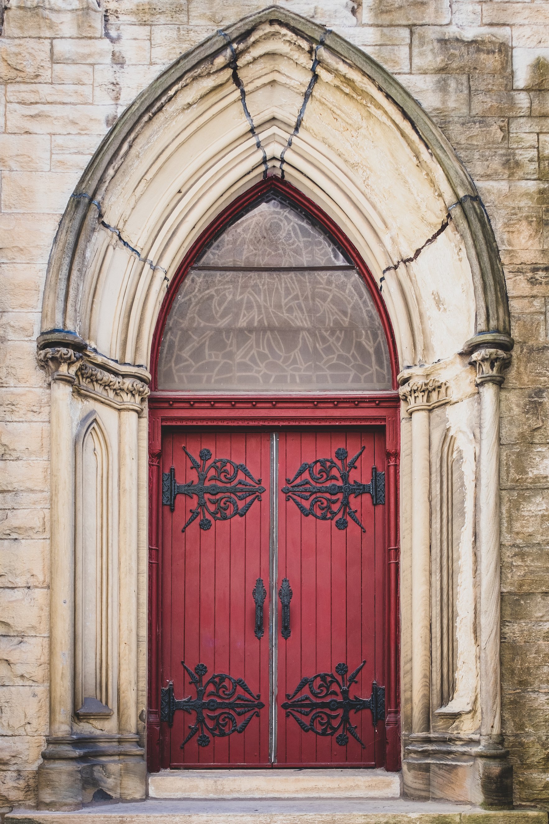 red church door